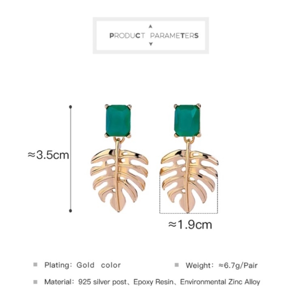 Last1️⃣!✨Gold Monstera Leaf Earrings!!! - Picture 4 of 5